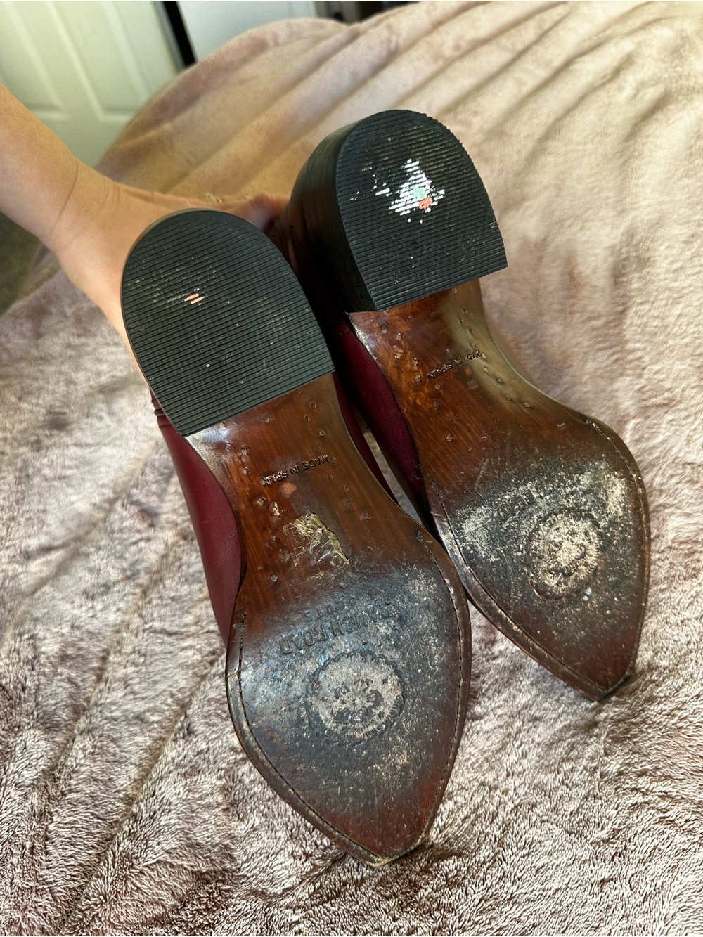 Presidio Short Ranch Road star women's cowboy boots size 9.5 burgundy wine color - Picture 10 of 14